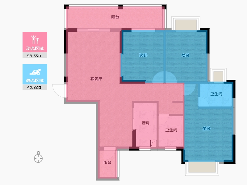 广东省-清远市-卧龙五洲世纪城-88.80-户型库-动静分区