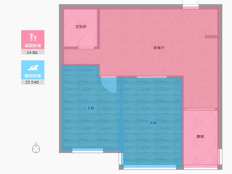 辽宁省-大连市-亿达城建橘郡印象-54.00-户型库-动静分区