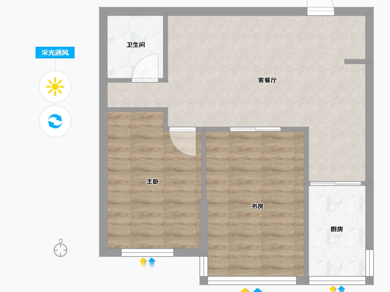 辽宁省-大连市-亿达城建橘郡印象-54.00-户型库-采光通风