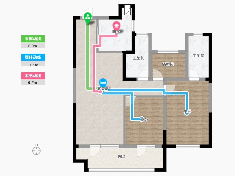 宁夏回族自治区-银川市-银川融创城-93.60-户型库-动静线