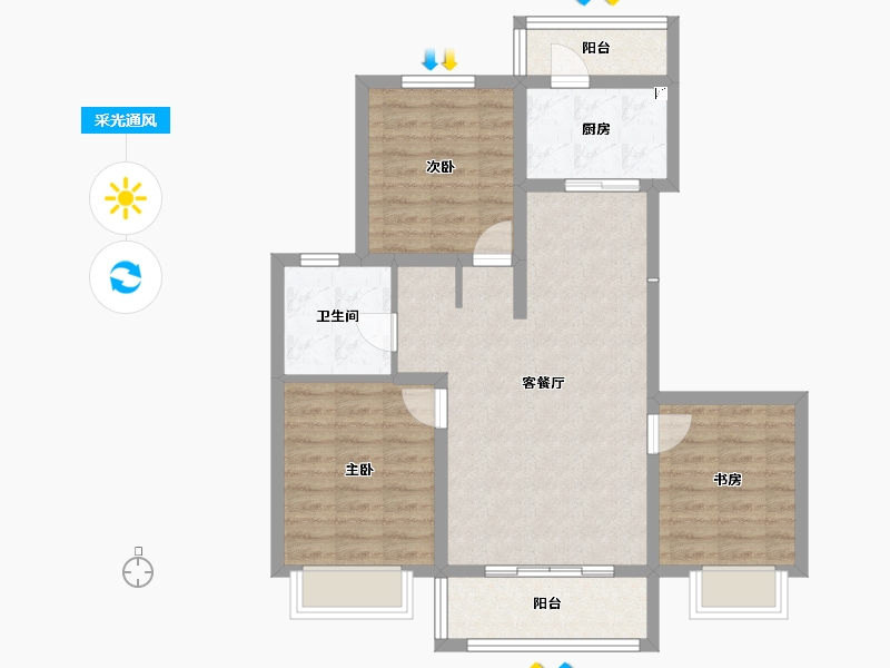 甘肃省-平凉市-华电小区-80.47-户型库-采光通风