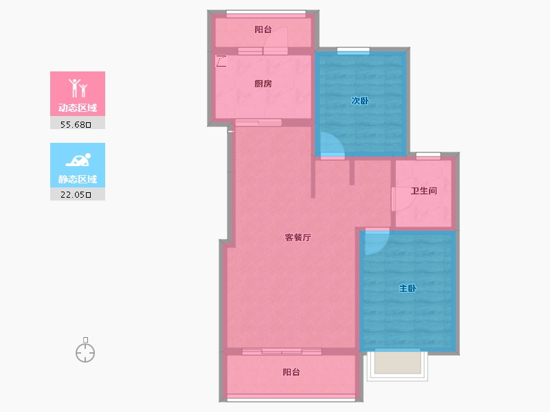 甘肃省-平凉市-华电小区-68.74-户型库-动静分区