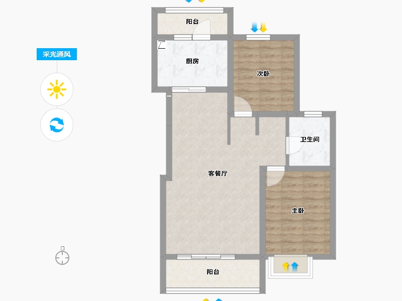 甘肃省-平凉市-华电小区-68.74-户型库-采光通风