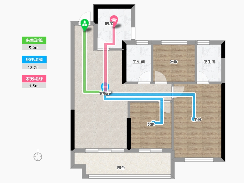 福建省-三明市-盛顺嘉和园-71.39-户型库-动静线