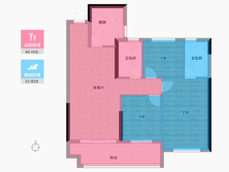 福建省-三明市-盛顺嘉和园-71.39-户型库-动静分区