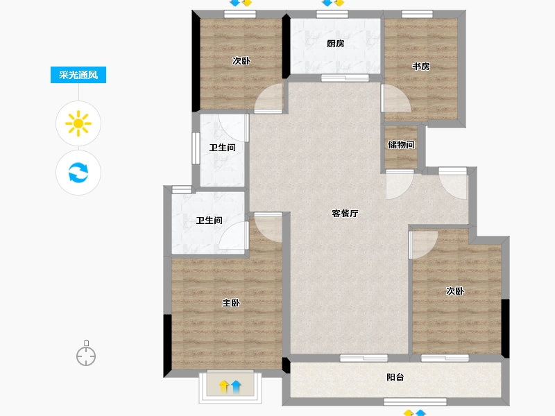 浙江省-湖州市-安吉慢谷-100.21-户型库-采光通风