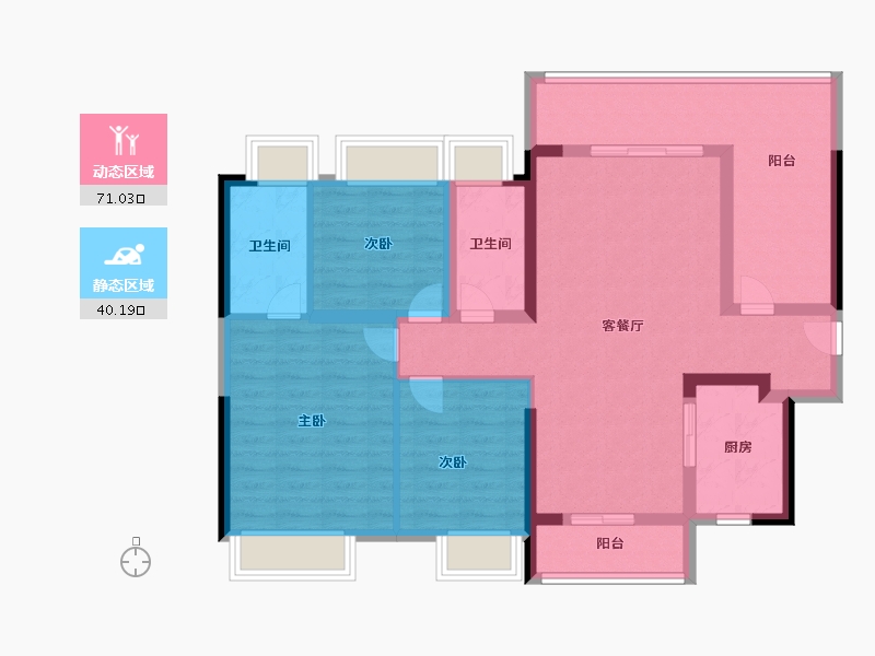 广东省-江门市-怡福新方盛·天睿-99.00-户型库-动静分区