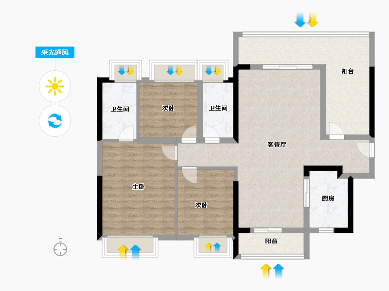 广东省-江门市-怡福新方盛·天睿-99.00-户型库-采光通风