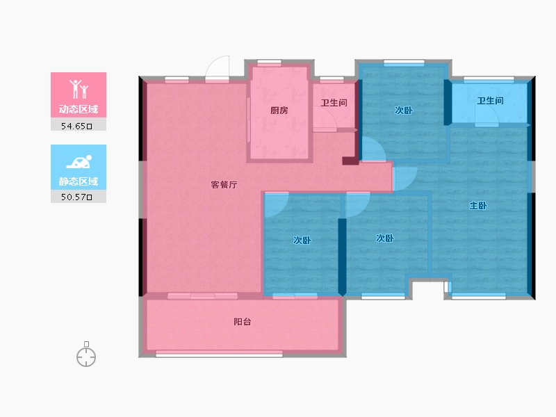 福建省-三明市-盛顺嘉和园-95.00-户型库-动静分区