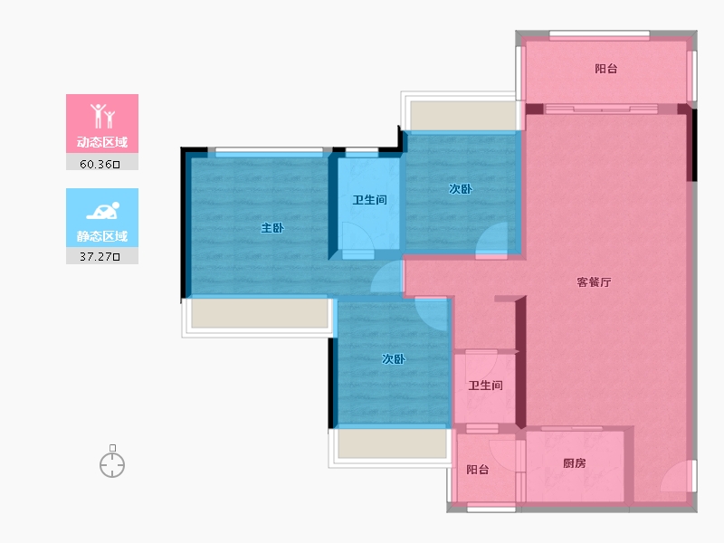 广东省-清远市-远天世纪城-86.89-户型库-动静分区