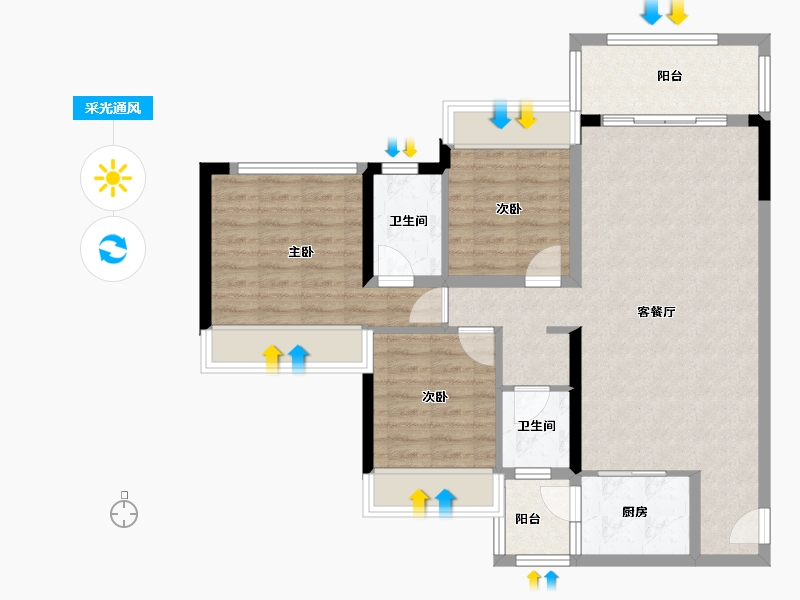 广东省-清远市-远天世纪城-86.89-户型库-采光通风