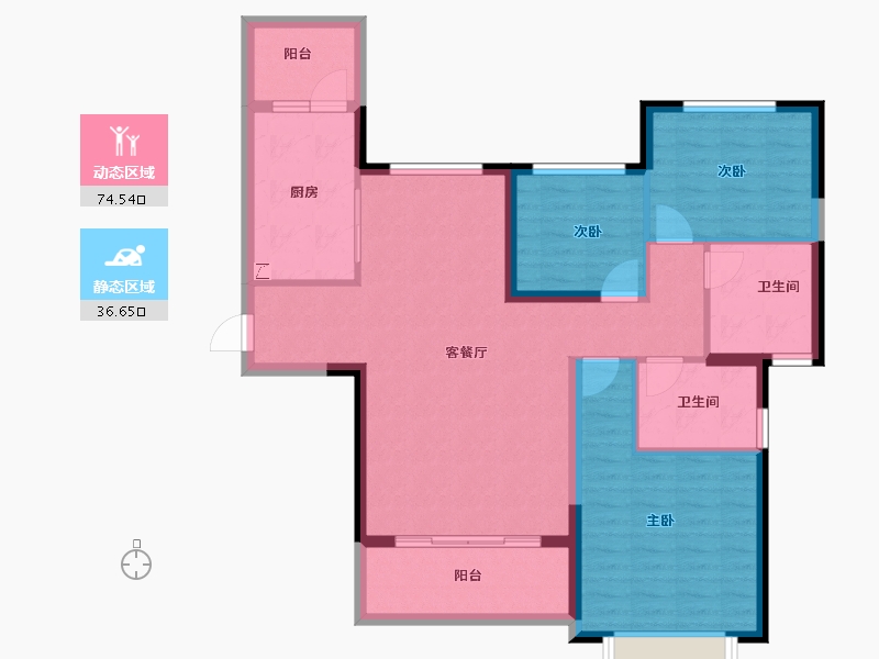 贵州省-遵义市-遵义恒大城-99.80-户型库-动静分区