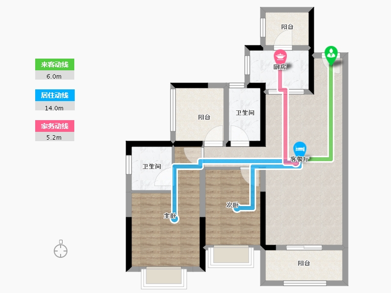 广东省-江门市-方圆旭辉天赋-85.88-户型库-动静线