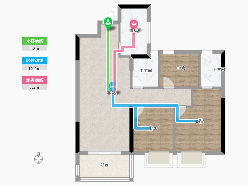 福建省-三明市-开元尊邸-71.20-户型库-动静线