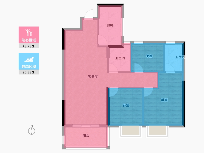 福建省-三明市-开元尊邸-71.20-户型库-动静分区