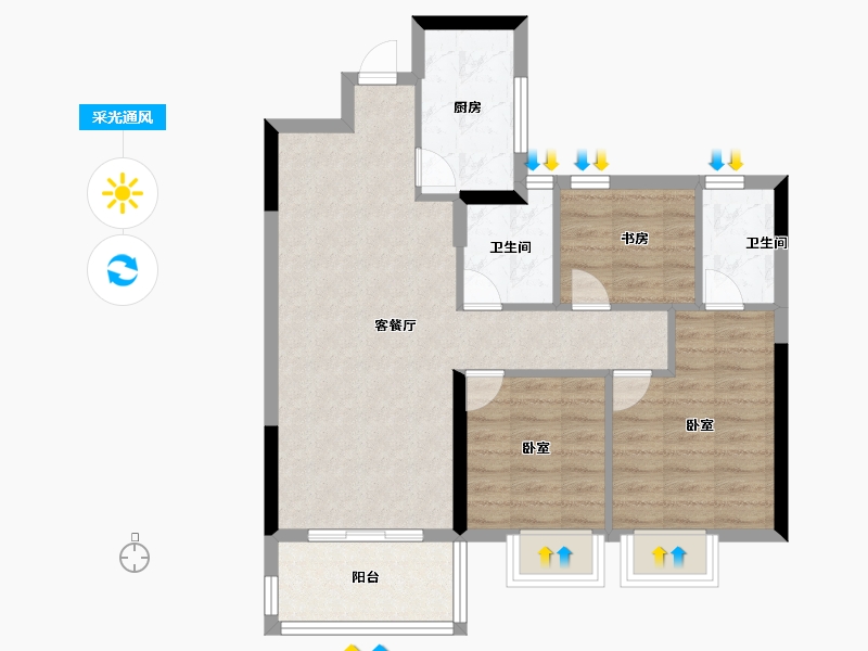 福建省-三明市-开元尊邸-71.20-户型库-采光通风