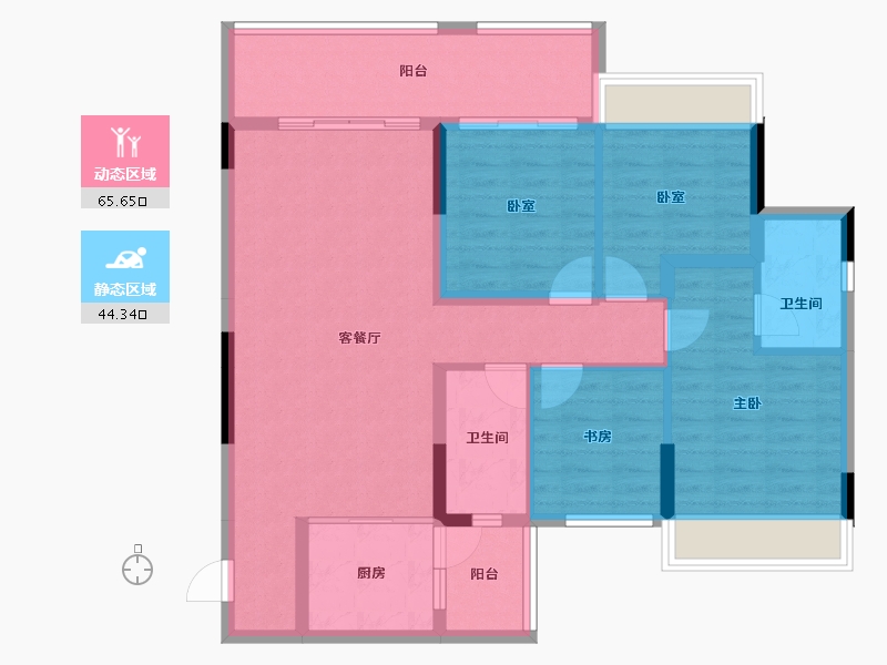 广西壮族自治区-桂林市-交投地产兴进锦城-98.43-户型库-动静分区