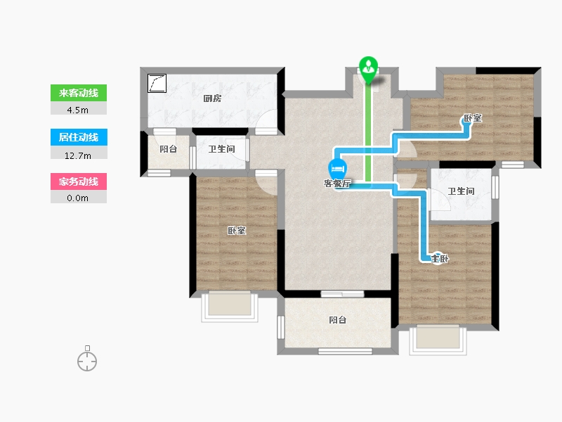 江西省-九江市-富力·浔阳公馆-89.09-户型库-动静线