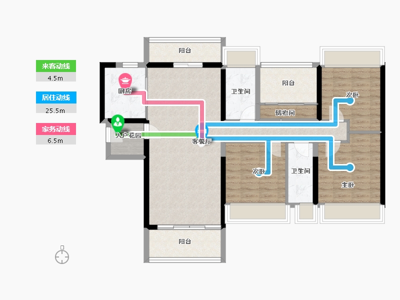 广东省-江门市-嘉华新都汇-103.99-户型库-动静线