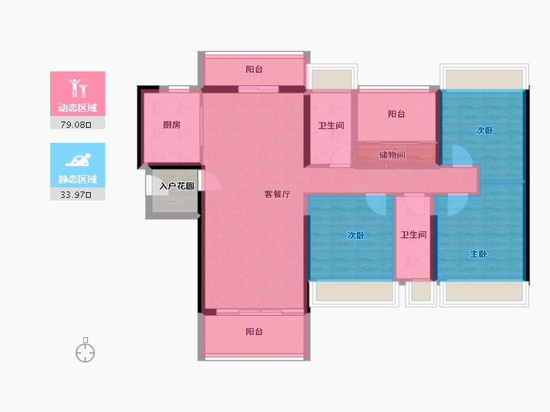 广东省-江门市-嘉华新都汇-103.99-户型库-动静分区