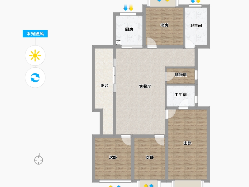 广西壮族自治区-北海市-北海•花漾里-111.12-户型库-采光通风