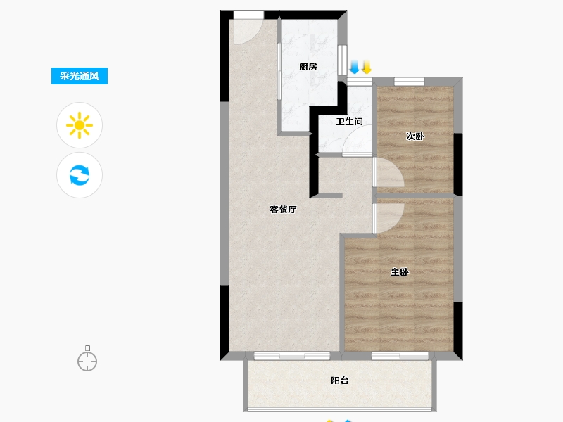 福建省-三明市-永嘉天地翰林府-59.20-户型库-采光通风