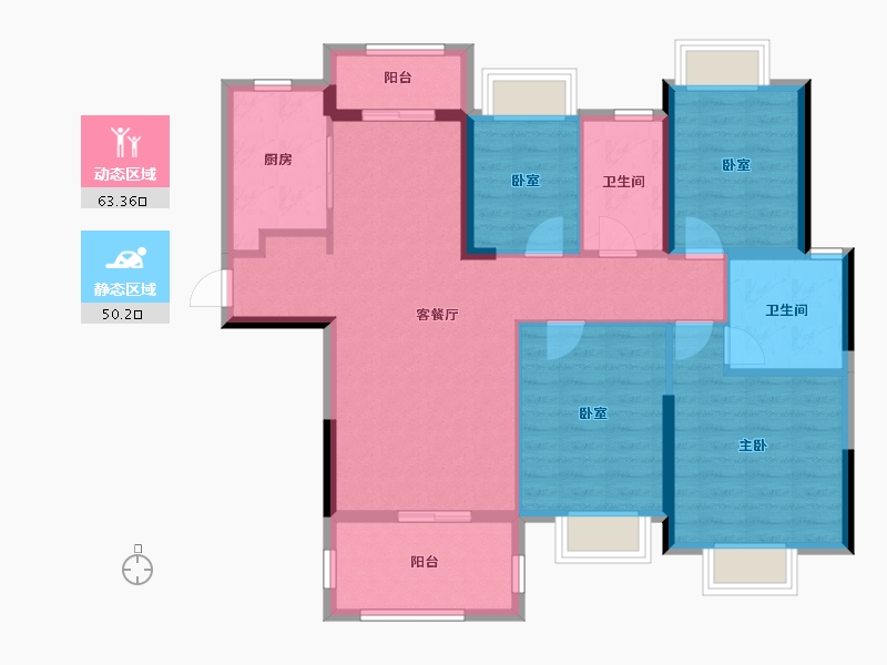 江西省-九江市-富力·浔阳公馆-101.77-户型库-动静分区