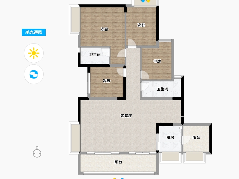 江西省-宜春市-天秀湾-127.94-户型库-采光通风