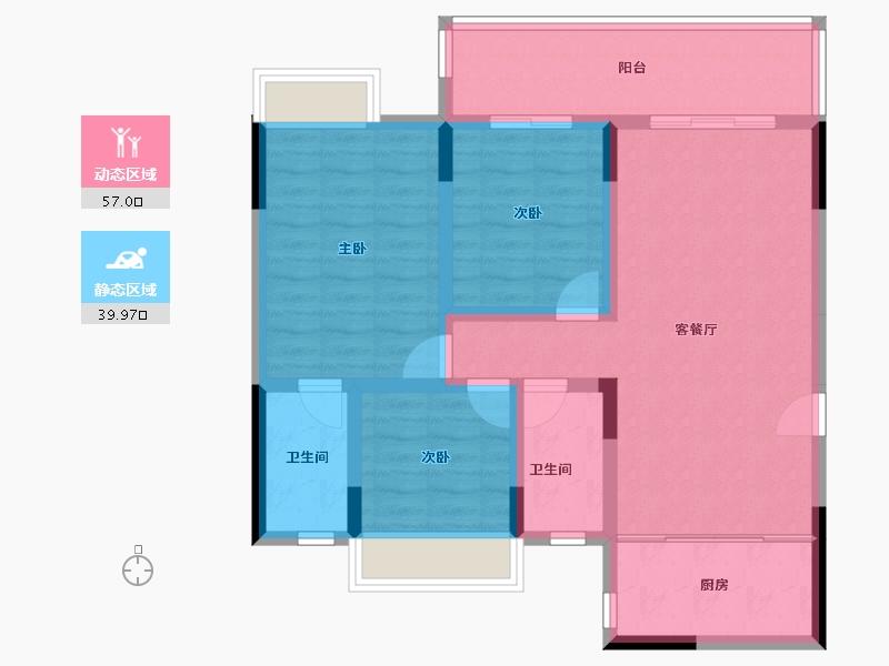 广西壮族自治区-桂林市-彰泰联发沁园春-86.39-户型库-动静分区