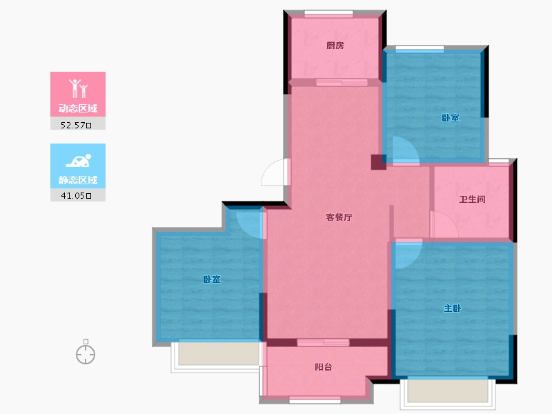 安徽省-蚌埠市-石榴江淮院子-83.20-户型库-动静分区