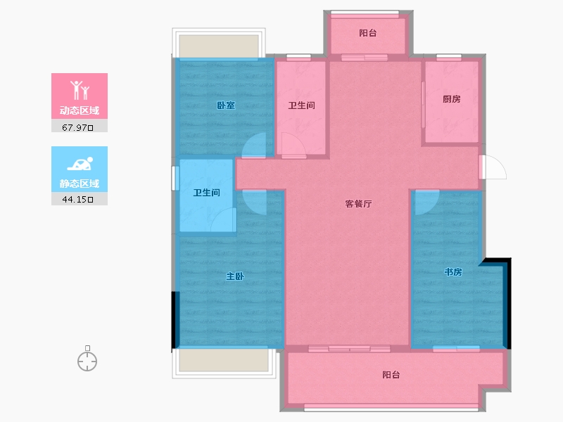 安徽省-阜阳市-东湖世纪城-102.55-户型库-动静分区