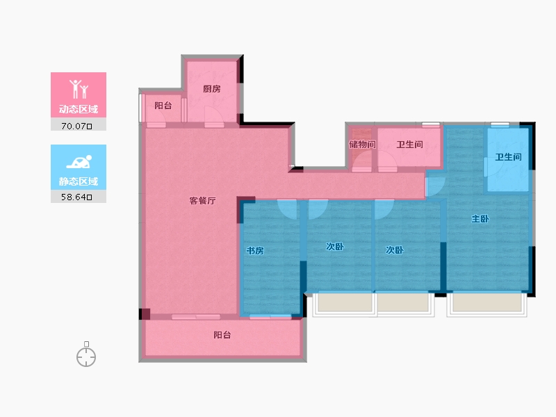 重庆-重庆市-合能渝玥府-114.74-户型库-动静分区