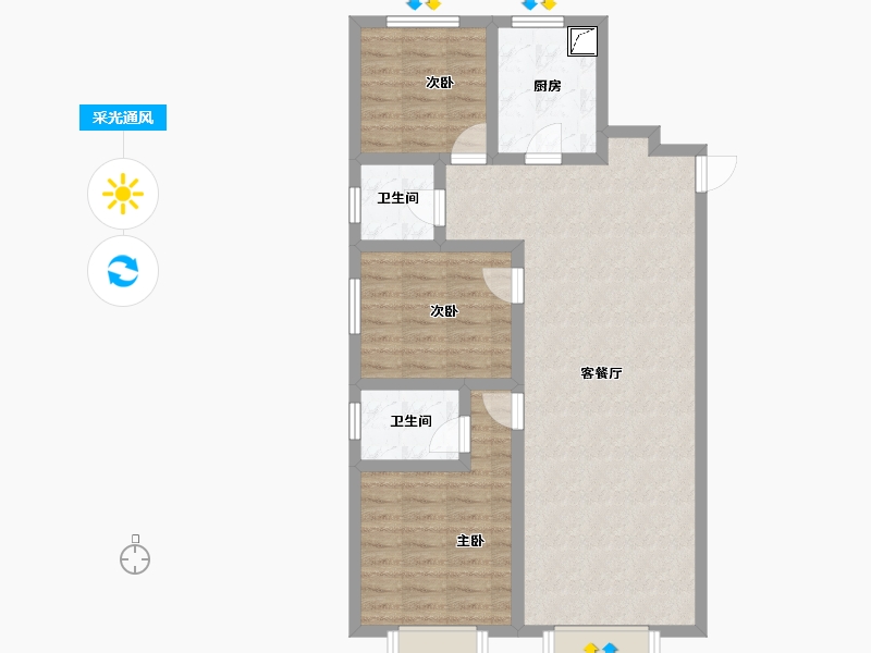 河北省-保定市-方仕·翰乐轩-83.83-户型库-采光通风