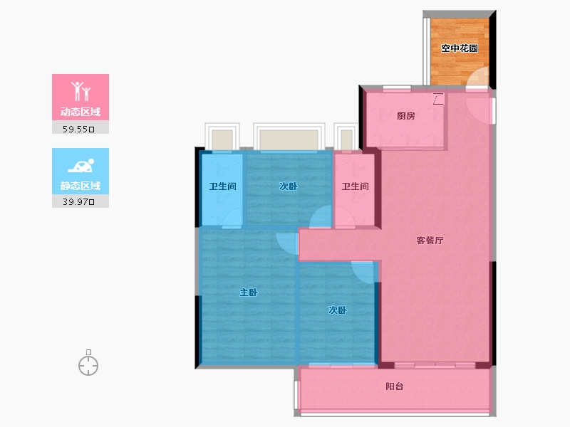 广东省-清远市-卧龙五洲世纪城-95.60-户型库-动静分区