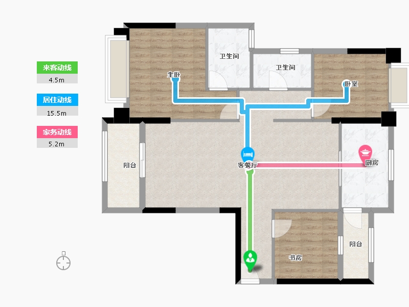 广西壮族自治区-梧州市-梧州三褀城-105.00-户型库-动静线