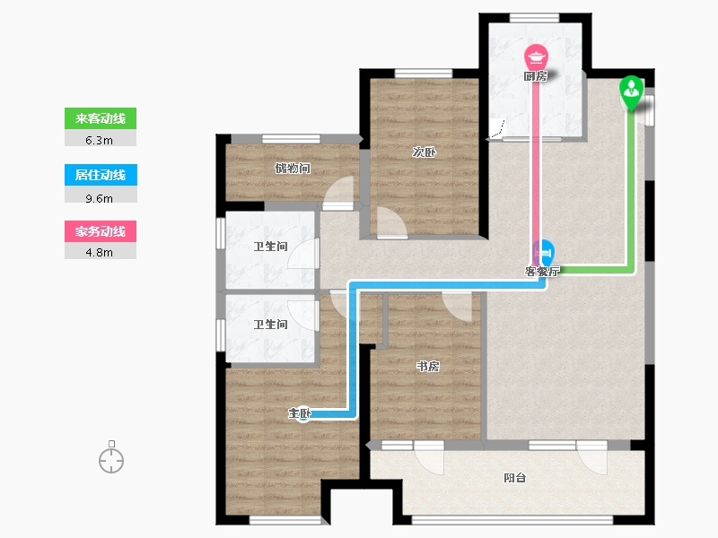 宁夏回族自治区-银川市-银川融创城-108.80-户型库-动静线