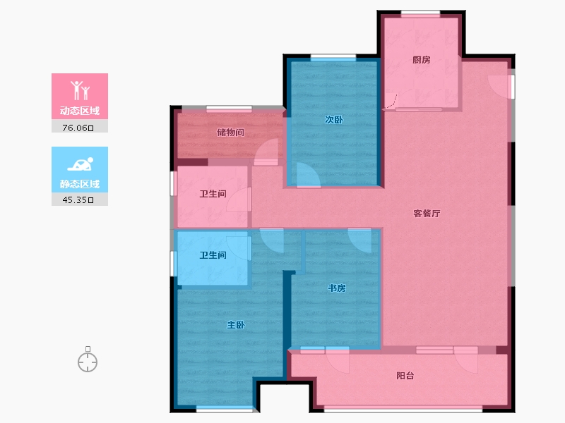 宁夏回族自治区-银川市-银川融创城-108.80-户型库-动静分区