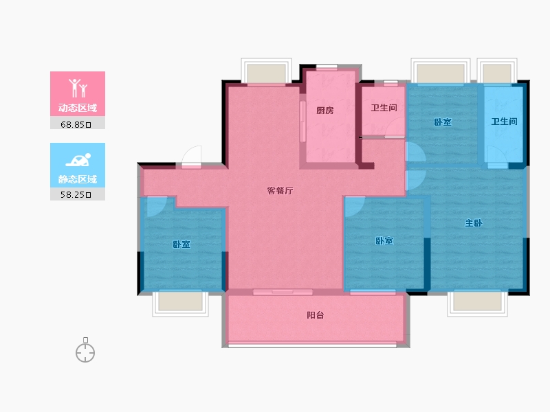 江苏省-泰州市-中天御苑三区璟园-114.00-户型库-动静分区