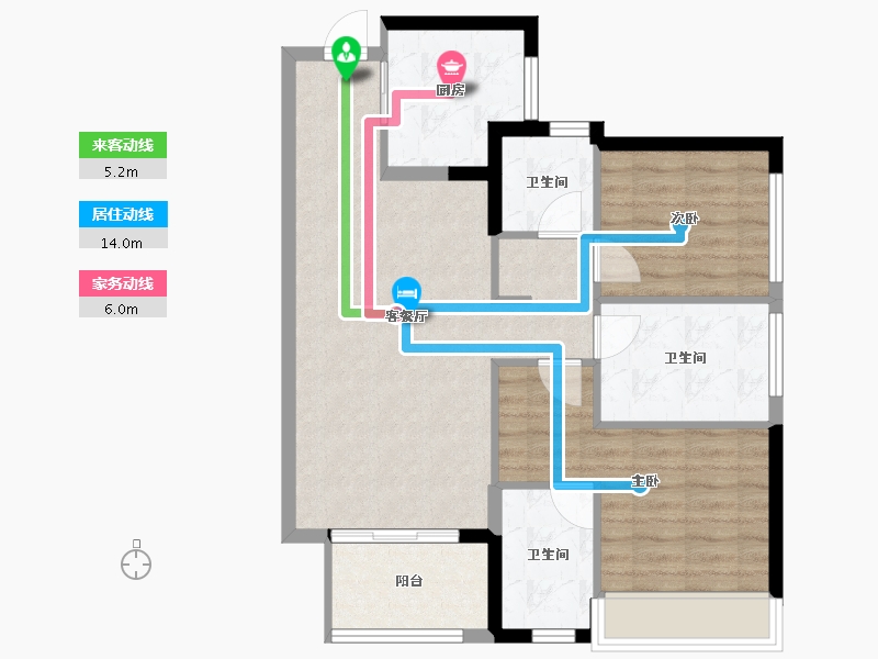 四川省-眉山市-万科眉州文化村-76.67-户型库-动静线