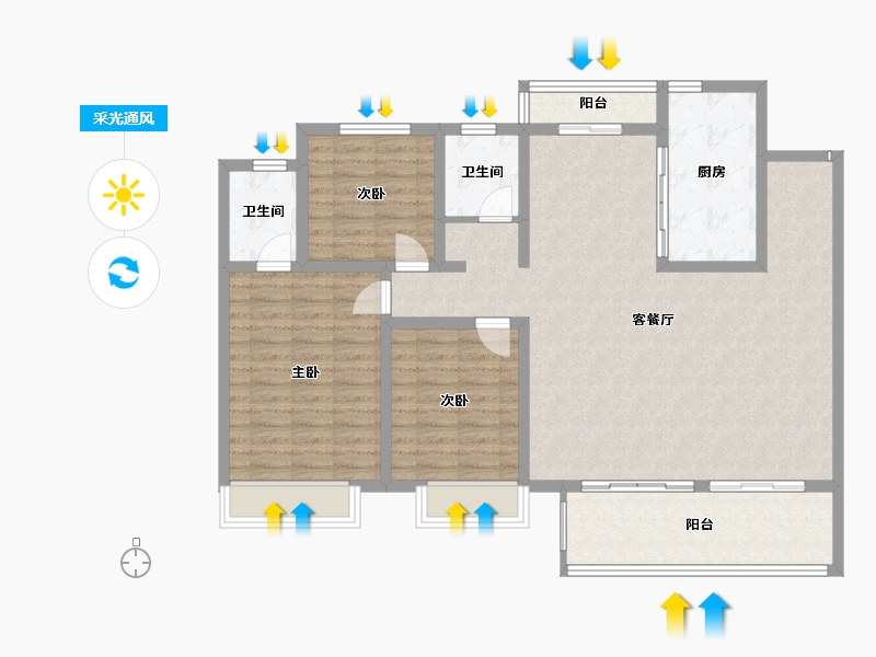 河南省-驻马店市-巨源城-120.00-户型库-采光通风