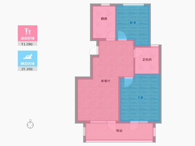 山东省-青岛市-融创阿朵小镇-68.08-户型库-动静分区