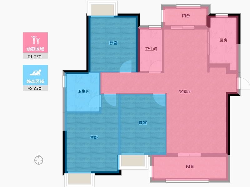 江西省-九江市-富力·浔阳公馆-96.00-户型库-动静分区