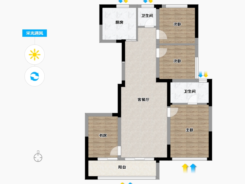 宁夏回族自治区-银川市-光耀和玺-98.40-户型库-采光通风