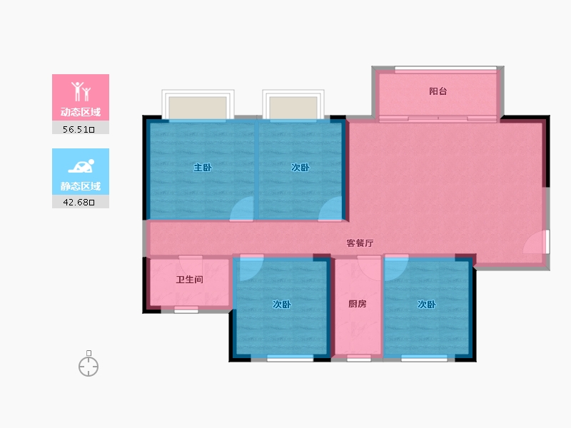 四川省-眉山市-旭辉云樾天境-89.28-户型库-动静分区