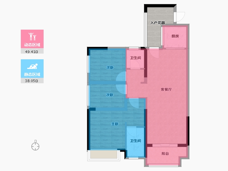 广东省-江门市-江悦城公园里-84.00-户型库-动静分区