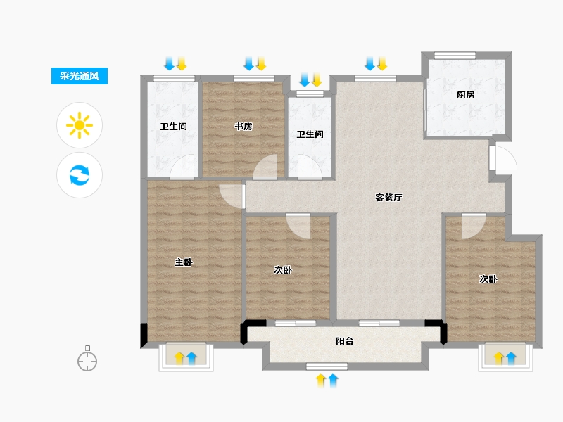 浙江省-湖州市-大家满园-127.27-户型库-采光通风