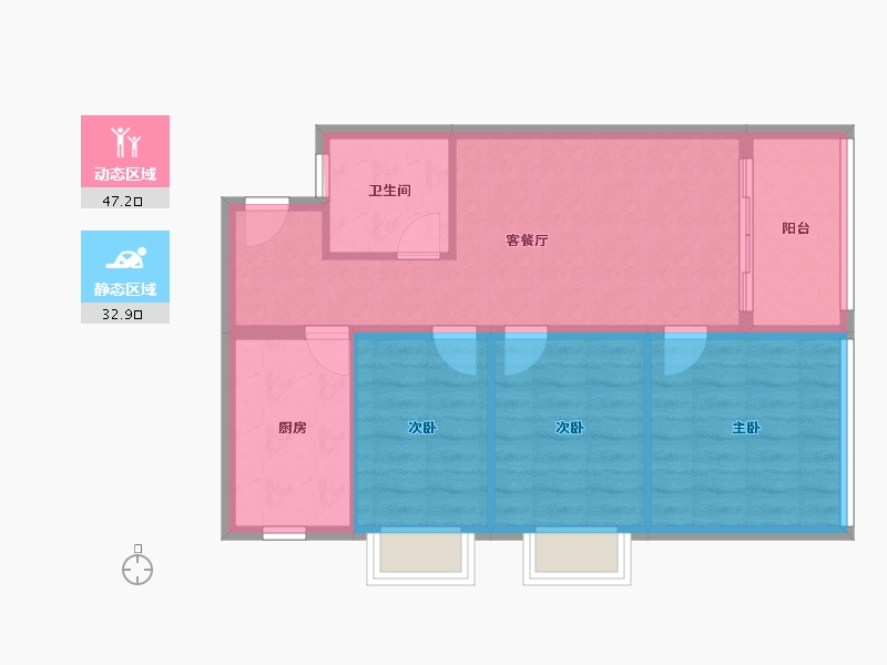 广西壮族自治区-北海市-北海•花漾里-72.12-户型库-动静分区