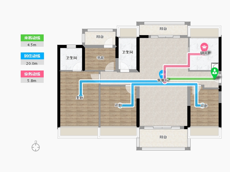 广东省-清远市-碧桂园天著-114.41-户型库-动静线