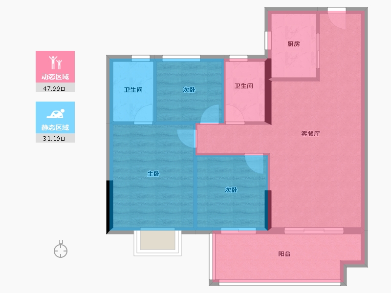 福建省-三明市-永嘉天地翰林府-71.20-户型库-动静分区