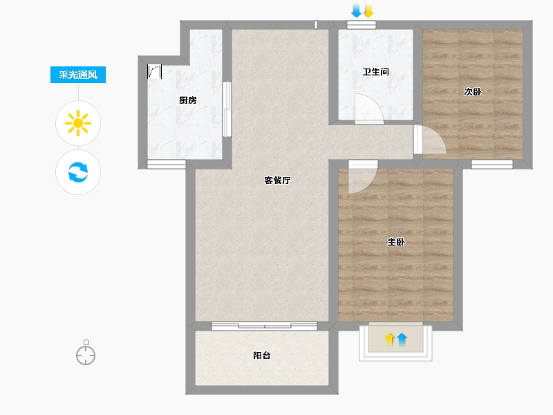 甘肃省-平凉市-华电小区-69.03-户型库-采光通风